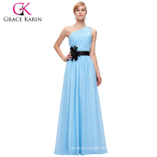 Grace Karin Damen Long One Schulter Formal Abendkleid Blue Chiffon Prom Kleid CL6016-4 #